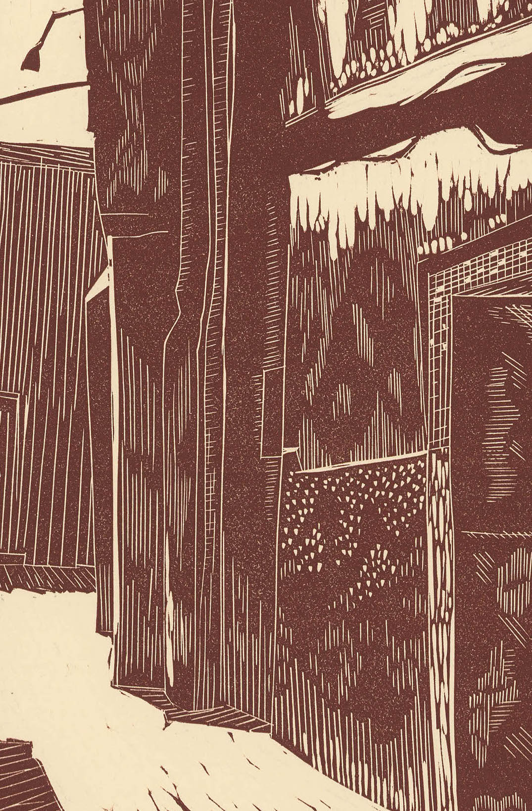 Moroccan Alleyway II Linocut Wall Art