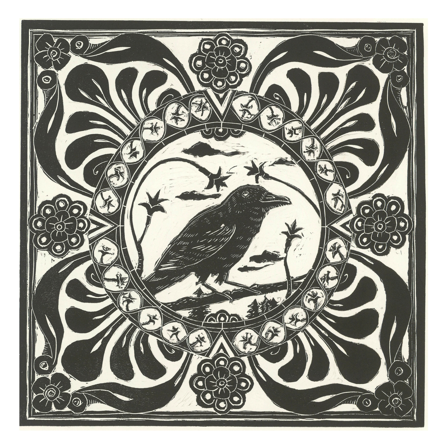 NeverMore Linocut Wall Art